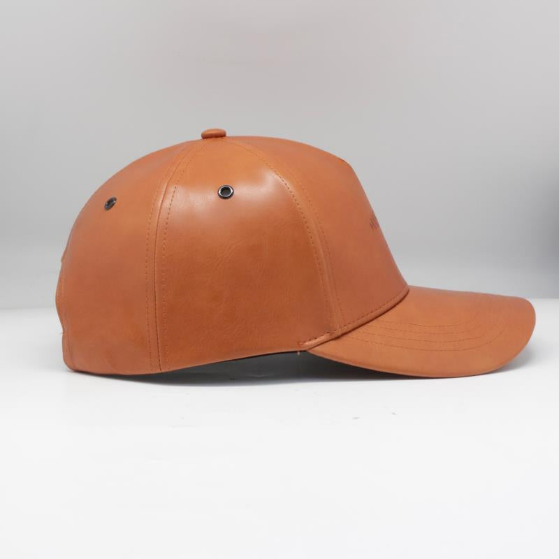 Brown leather hat