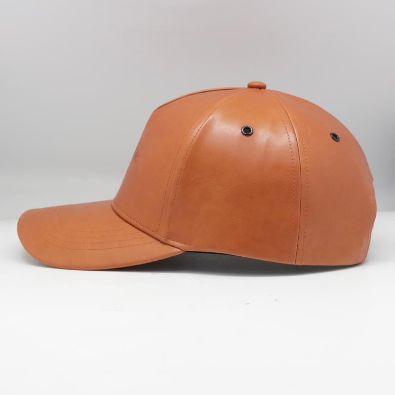 Brown leather hat